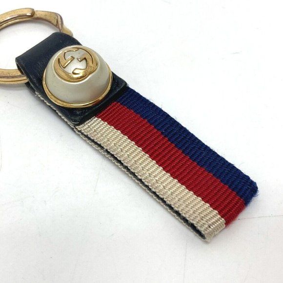 GUCCI GG pearl line Key Holder key Key ring Nylon / Leather Multicolor - Picture 11 of 13